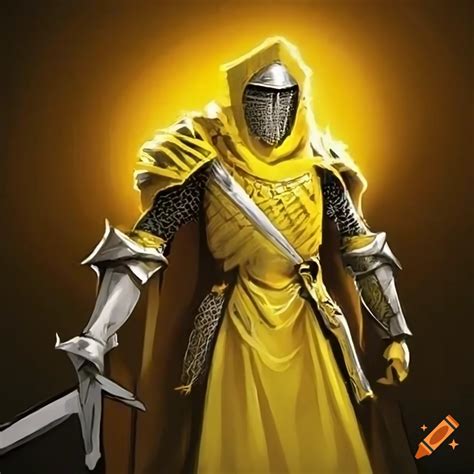 Image Of A Knight In Yellow Armor On Craiyon