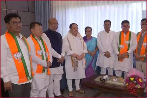 5 Jdu Mlas From Manipur Join Bjp In Presence Of Jp Nadda