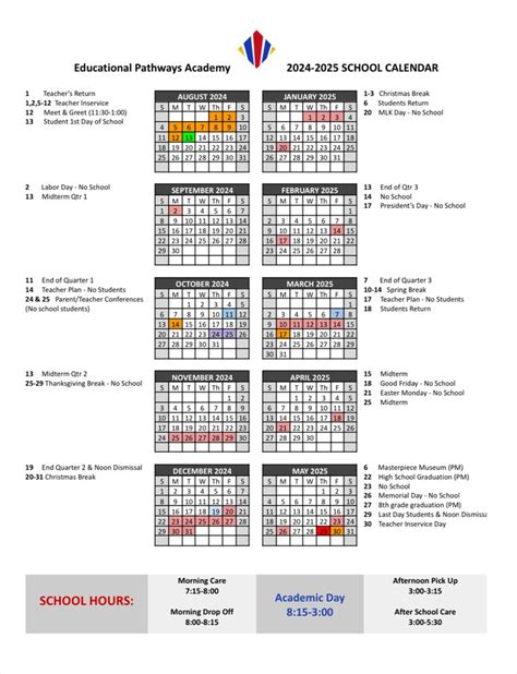 Pathways School Calendar 2025 Amara Gerrilee