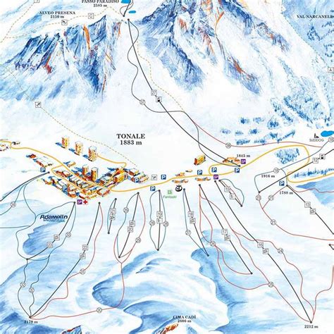 Mappa Impianti E Cartina Delle Piste Skirama Ponte Di Legno Tonale