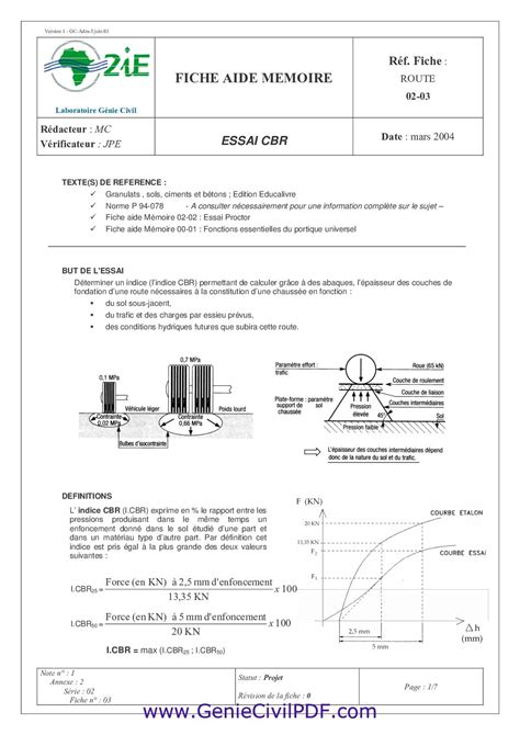 Pdf Lessai Cbr Genie Civil Pdf