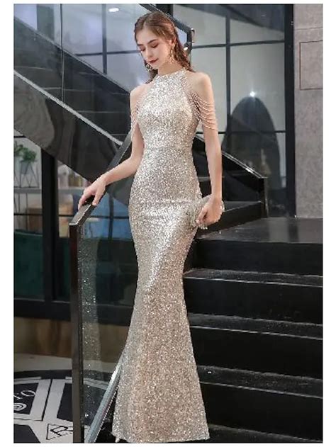 Mermaid Trumpet Sparkle Prom Dress Bodycon Engagement Formal Evening