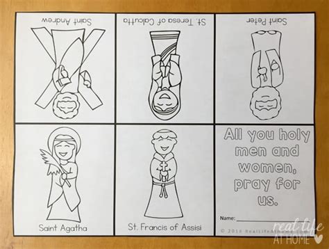 All Saints Day Coloring Page Litany Of Saints Mini Book All Saints