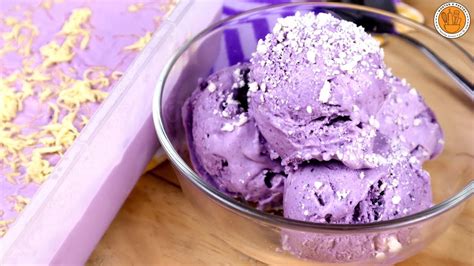 Ube Cheese Ice Cream 5 Ingredient Homemade Ice Cream Ep 120 Mortar And Pastry Youtube