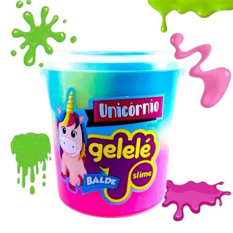 Slime Gelele 1 Balde 457g Slime Unicornio 3 Cores Slime Slime