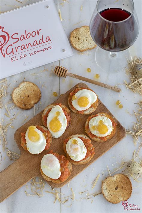 Tosta De Sobrasada Huevos De Codorniz Y Perlas De Miel Sabor Granada