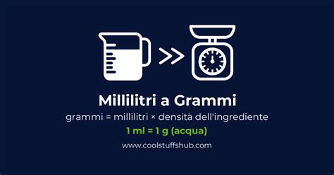 Convertire Millilitri A Grammi Conversione Da Ml A G