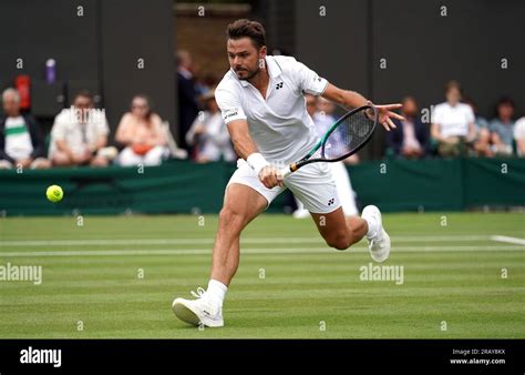 Stan Wawrinka In Action Against Tomas Martin Etcheverry Not Pictured