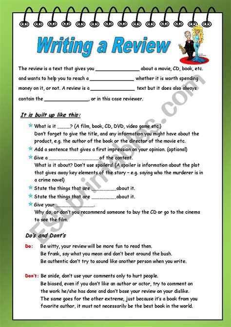 Writing A Review ESL Worksheet By Englishchris