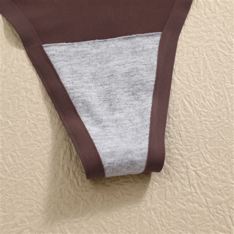 FINETOO Seamless Bikini Thong For Women T Back Low Waist G String