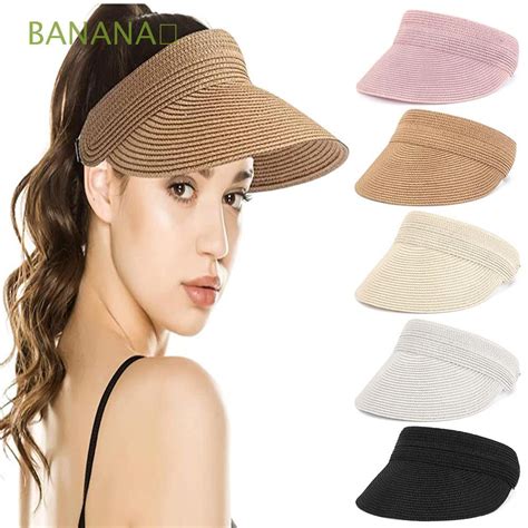 Banana Summer Women Wide Brim Hat Beach Uv Protective Sun Visor Hat