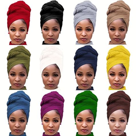 Boho Pleated Head Wrap Turban Cap L Gant Solide Couleur Foulard