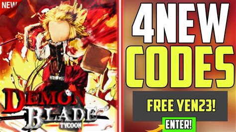 4 NEW Hurry Up DEMON BLADE TYCOON CODES 2023 DEMON BLADE TYCOON