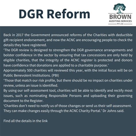 Dgr Reform Updates Nsw Insights Brown Auditing