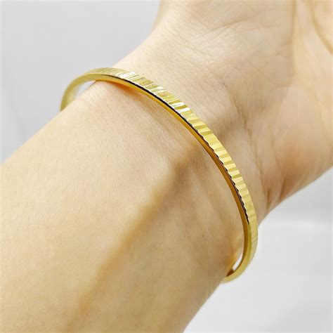 Monet Bangle Bracelet Vintage Brushed Gold Etched Bracelet Etsy