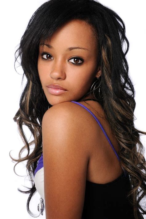 Portrait Of Beautiful African American Woman Remy Human Hair Extensions Indian Remy Human