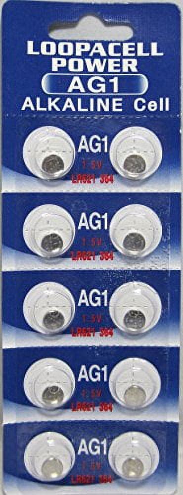 10 Pack LOOPACELL AG1 Alkaline Watch Batteries SR621 SR621SW 364