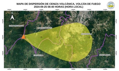 Conred emite advertencia de caída de ceniza volcánica del volcán de