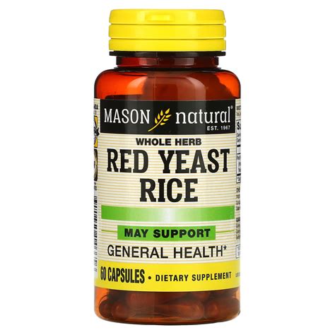 Mason Natural Whole Herb Red Yeast Rice 60 Capsules