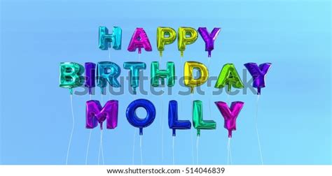 Happy Birthday Molly Card Balloon Text Stock Illustration 514046839