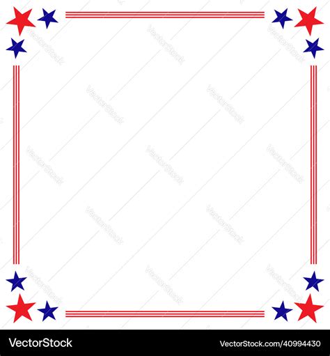 American Flag Symbols Patriotic Frame Border Vector Image