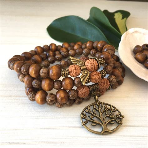 Prayers Beads Rudraksha Mala Gift Natural Wood Beads Etsy