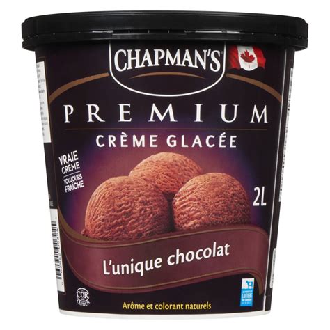 Chapman s Crème glacée premium l unique chocolat 2L Plaisirs laitiers