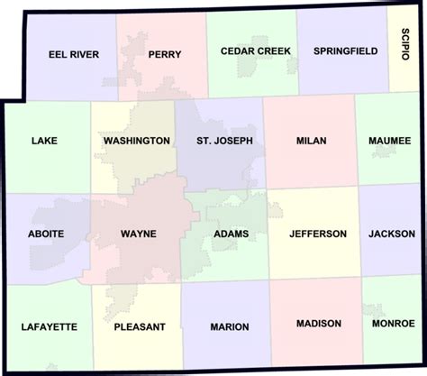 Township Map Of Allen County Indiana On Allen Ingenweb Project