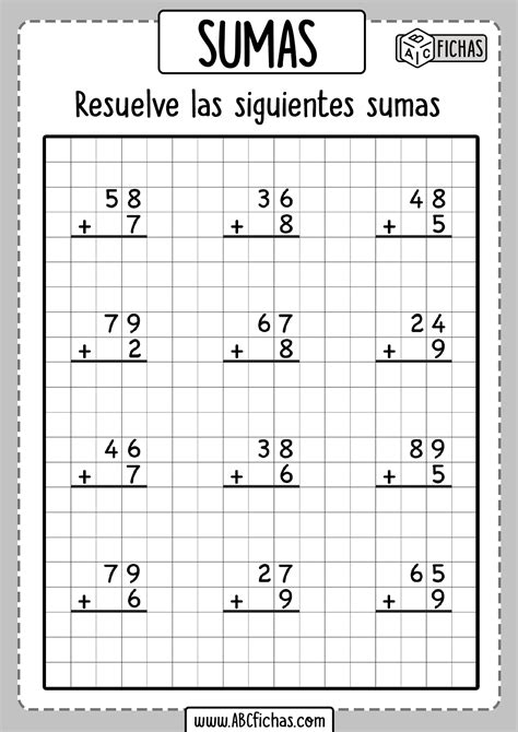 Fichas De Sumas Para Primero De Primaria Para Imprimir