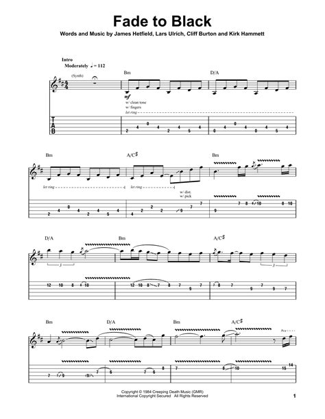 Fade To Black by Metallica - Guitar Tab Play-Along - Guitar Instructor