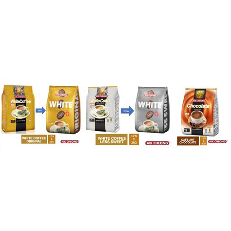 AIK CHEONG Cafe Art 3in1 12 Sachets Chocolate Original White Coffee