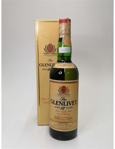 Vintage Bottle The Glenlivet Pure Single Malt Scotch Whisky 12 Y 075