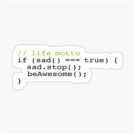 Life Motto Stickers Sticker For Sale By Keeponcoding Redbubble