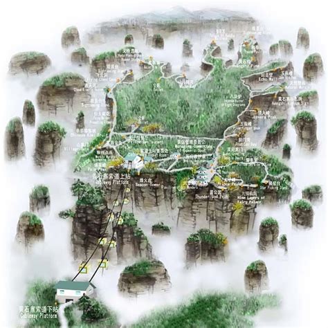 Zhangjiajie National Forest Park China Map - Guinna Hyacinthia