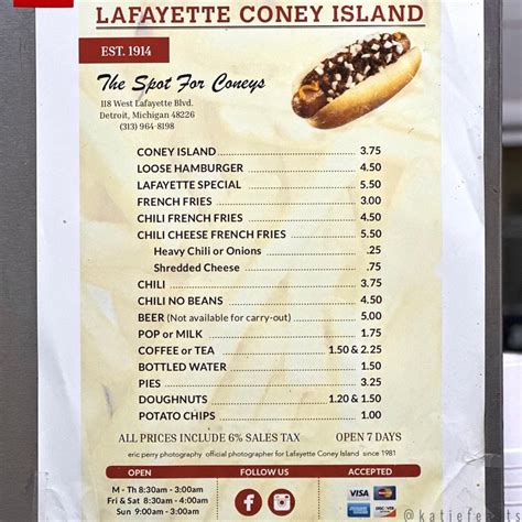 Menu - Lafayette Coney Island Detroit, MI 48226