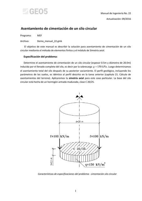 Asentamiento De Cimentaci N De Un Silo Circular Romario Udocz