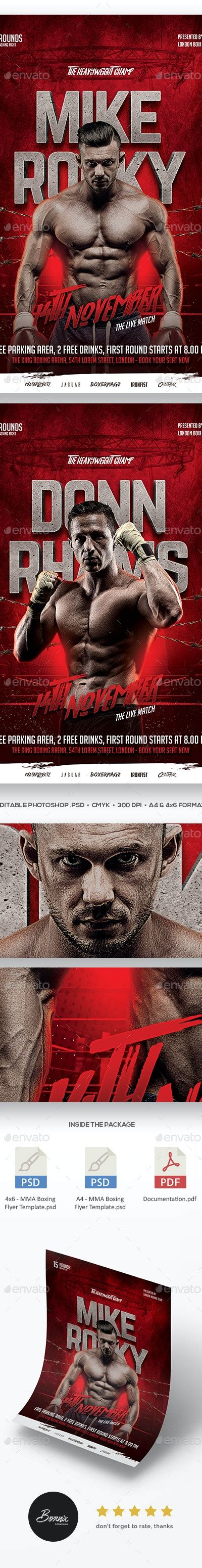 Mma Boxing Flyer Template Print Templates Graphicriver