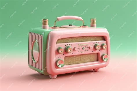 Premium Ai Image Photo Vintage Style Radio Receiver On Podium Pastel