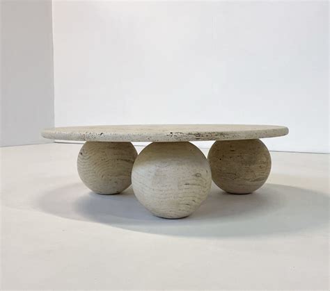 Contemporary Modern Round Travertine Coffee Table Living In Style Gallery