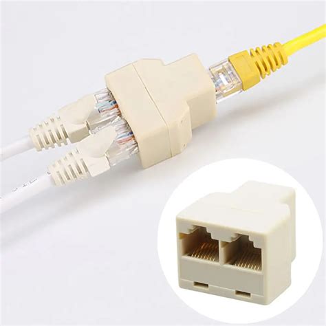 Adaptador Divisor Rj A Puertos Hembra Dual Cat Lan Ethernet