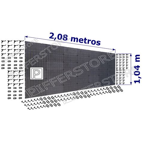 Painel P Ferramentas X Pl Stico Preto C Ganchos