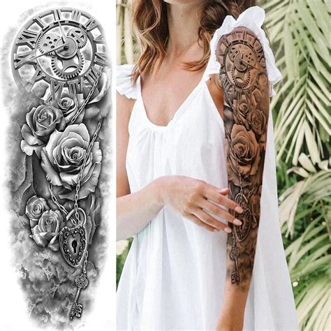 Vollen Arm Tempor Re Tattoos Aufkleber F R Frauen M Nner Gef Lschte D