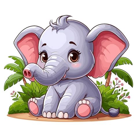 Une Illustration De Dessin Anim De Cute Elephant Vector Vecteur