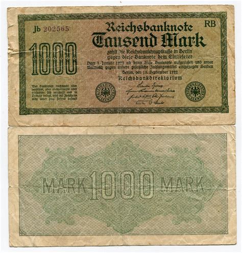 German Old Banknote Mark Reichsbanknote Paper Money Ebay