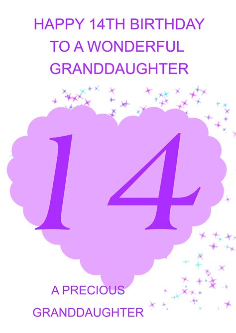 Granddaughter 14th Birthday Card Etsy