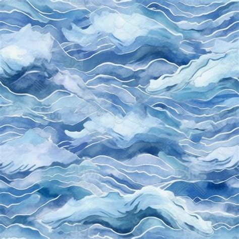 Premium AI Image | A painting of a blue and white watercolor wave pattern generative ai