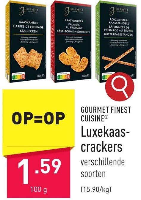 GOURMET FINEST CUISINE Luxe Kaas Crackers 100g Promotie Bij ALDI