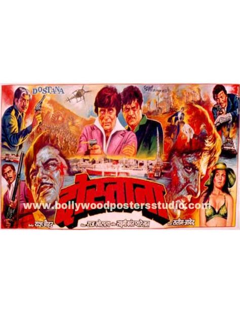 Hand painted bollywood posters Dostana – Amitabh bachchan | Bollywood ...