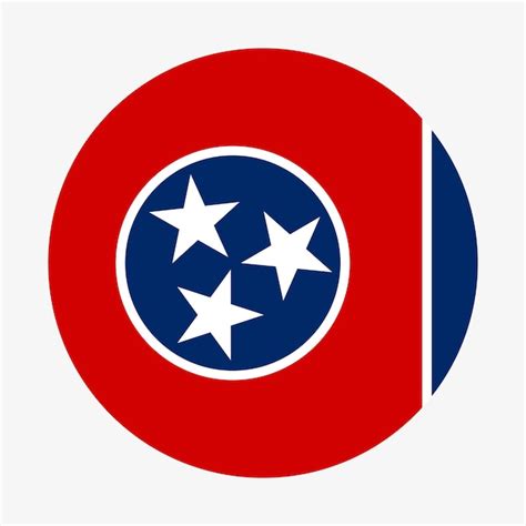 Icono Vectorial De La Bandera Redonda Del Estado De Tennessee Bandera