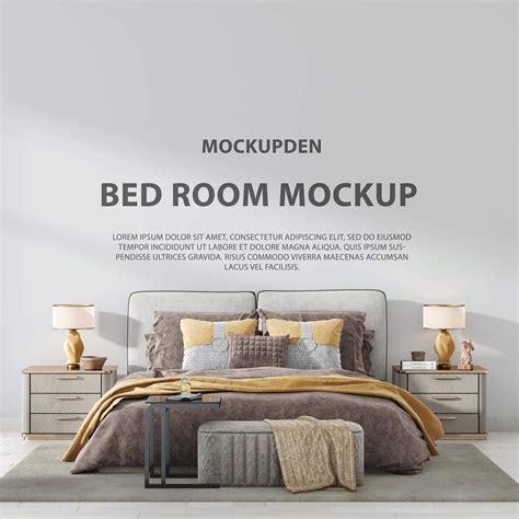 Free Bed Room Mockup Psd Template Mockup Den